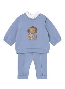 Set Mayoral felpa e pantaloni blu baby