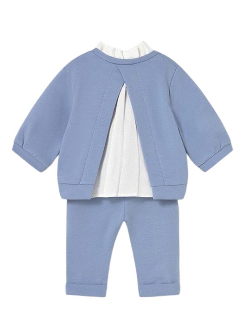 Set Mayoral felpa e pantaloni blu baby