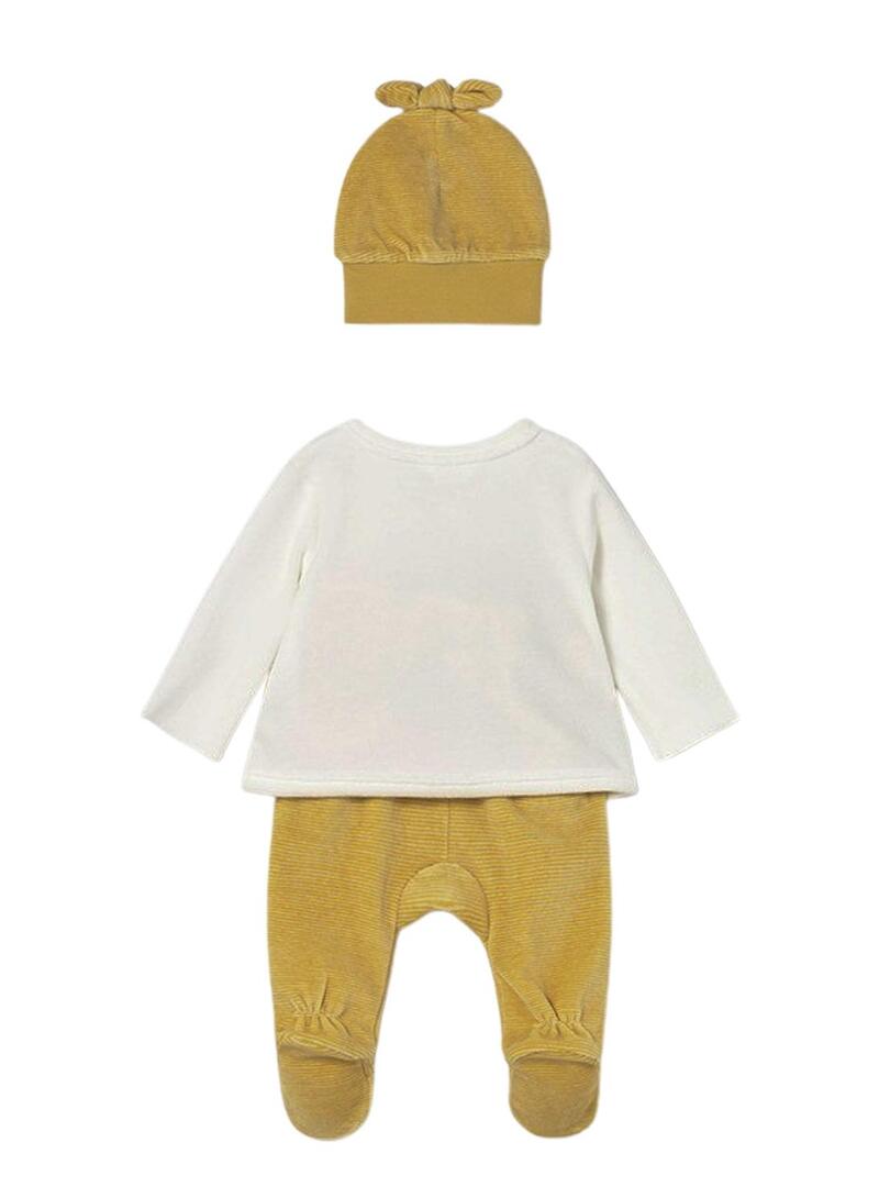 Set Mayoral 3 pezzi calzamaglia giallo neonato