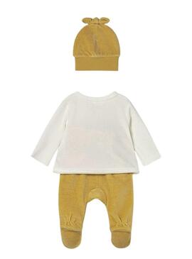Set Mayoral 3 pezzi calzamaglia giallo neonato