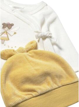 Set Mayoral 3 pezzi calzamaglia giallo neonato