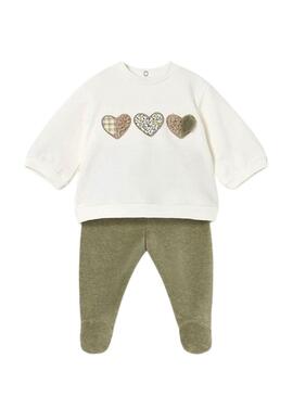 Set Mayoral con polaina verde y sudadera para bebé