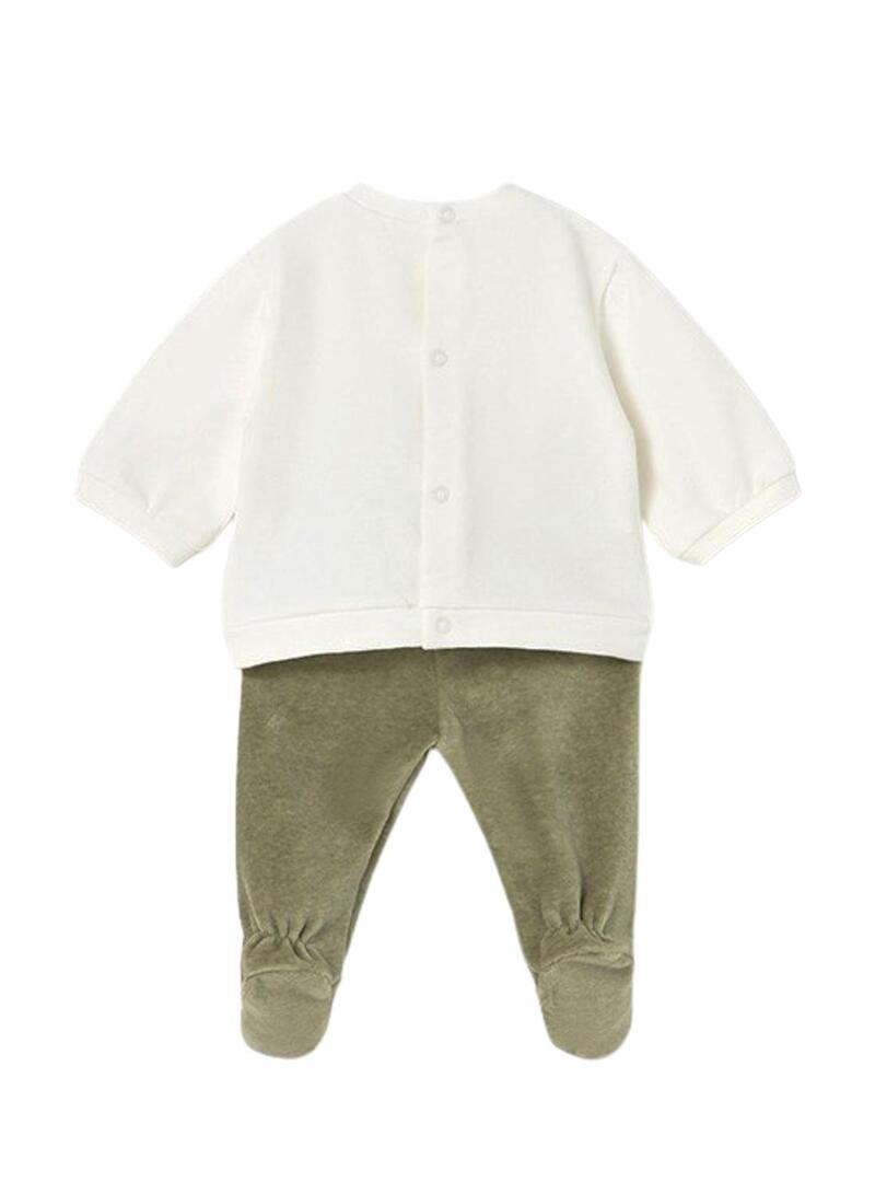Set Mayoral con polaina verde y sudadera para bebé