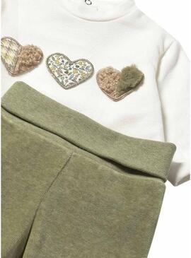 Set Mayoral con polaina verde y sudadera para bebé