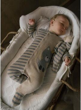 Set 2 pigiama Mayoral in pile tostato per neonato.