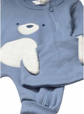 Pigiama Mayoral orsetto con cappello blu per neonato