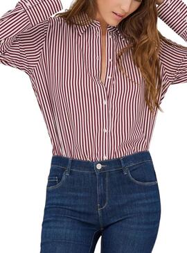 Camicia Only Berit rossa e bianca per donna
