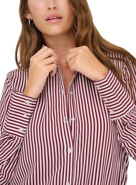 Camicia Only Berit rossa e bianca per donna