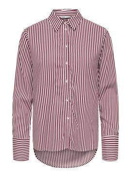 Camicia Only Berit rossa e bianca per donna