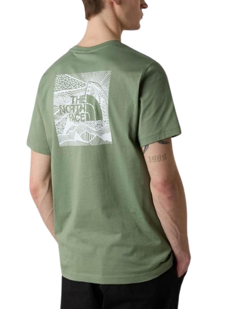 Maglietta The North Face Box verde per uomo