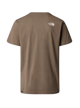 Maglietta The North Face Simple Dome marrone per uomo