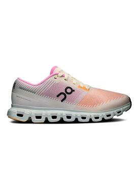 Sneakers On Cloud 6 rosa e arancioni per donna.