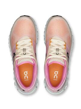 Sneakers On Cloud 6 rosa e arancioni per donna.