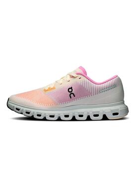 Sneakers On Cloud 6 rosa e arancioni per donna.