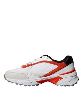 Sneakers Calvin Klein Jeans Hike Runner bianche e arancioni per uomo.