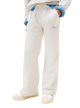 Pantaloni Jogger Tommy Hilfiger Varsity grigi ragazza