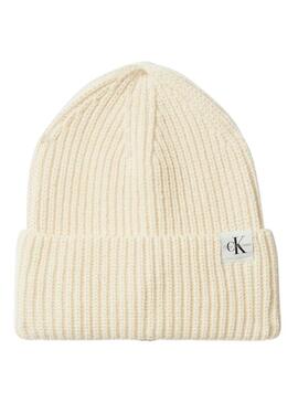 Cappello Calvin Klein Monogram Rib beige per bambini