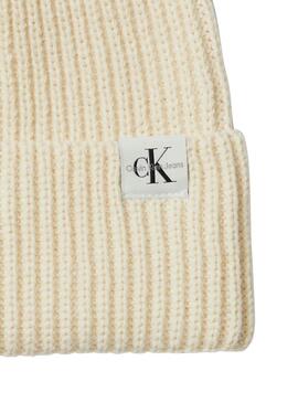 Cappello Calvin Klein Monogram Rib beige per bambini