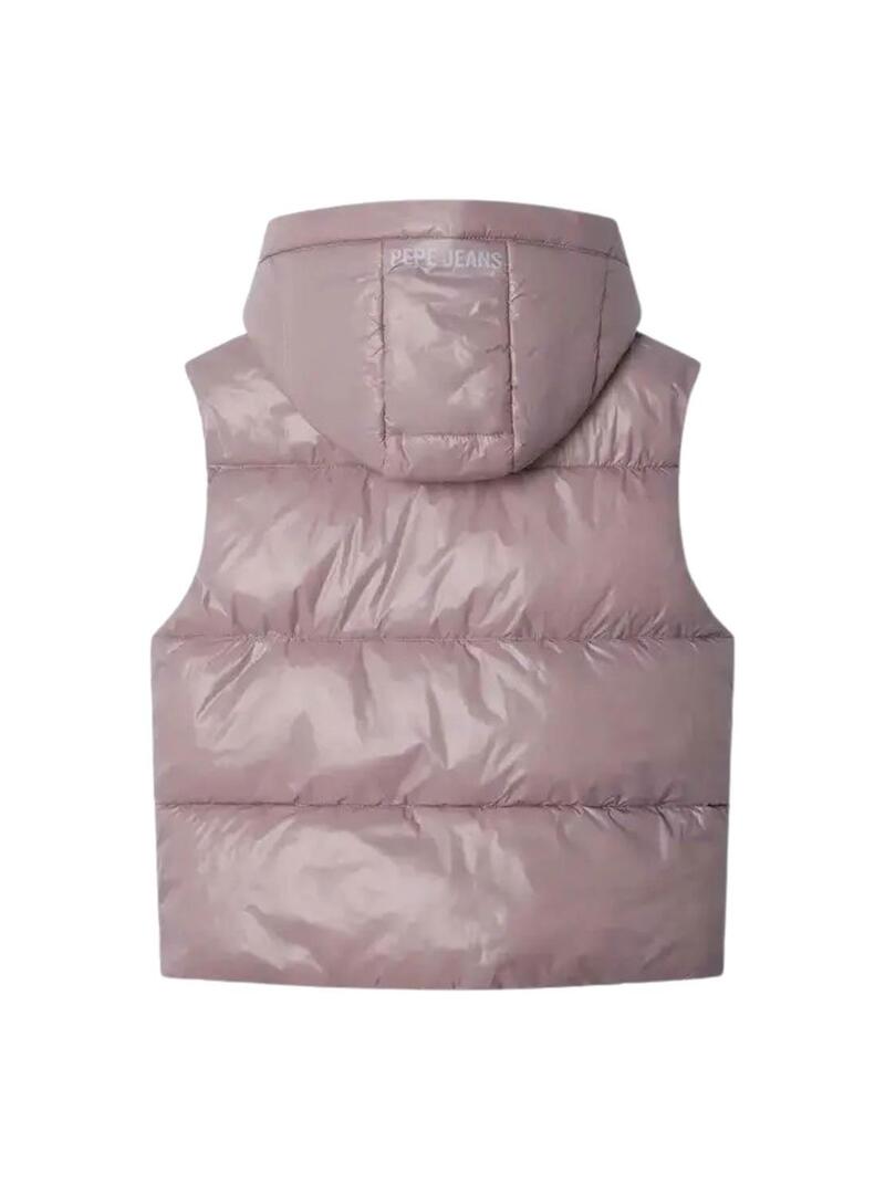 Gilet Pepe Jeans trapuntato Essie rosa per bambina