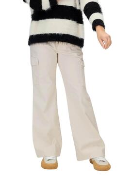 Pantaloni cargo a zampa Calvin Klein beige per ragazze