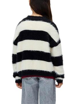 Maglia a righe bianche e nere Calvin Klein per bambina