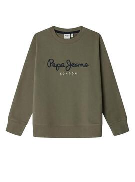 Felpa Pepe Jeans Art Crew verde per bambino
