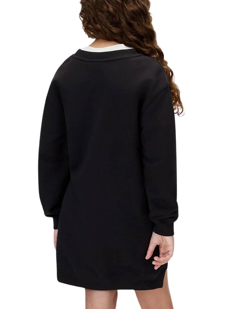 Abito Calvin Klein Towling Monogram nero bambina