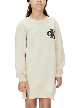 Abito Calvin Klein Towling Monogram beige bambina