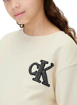 Abito Calvin Klein Towling Monogram beige bambina