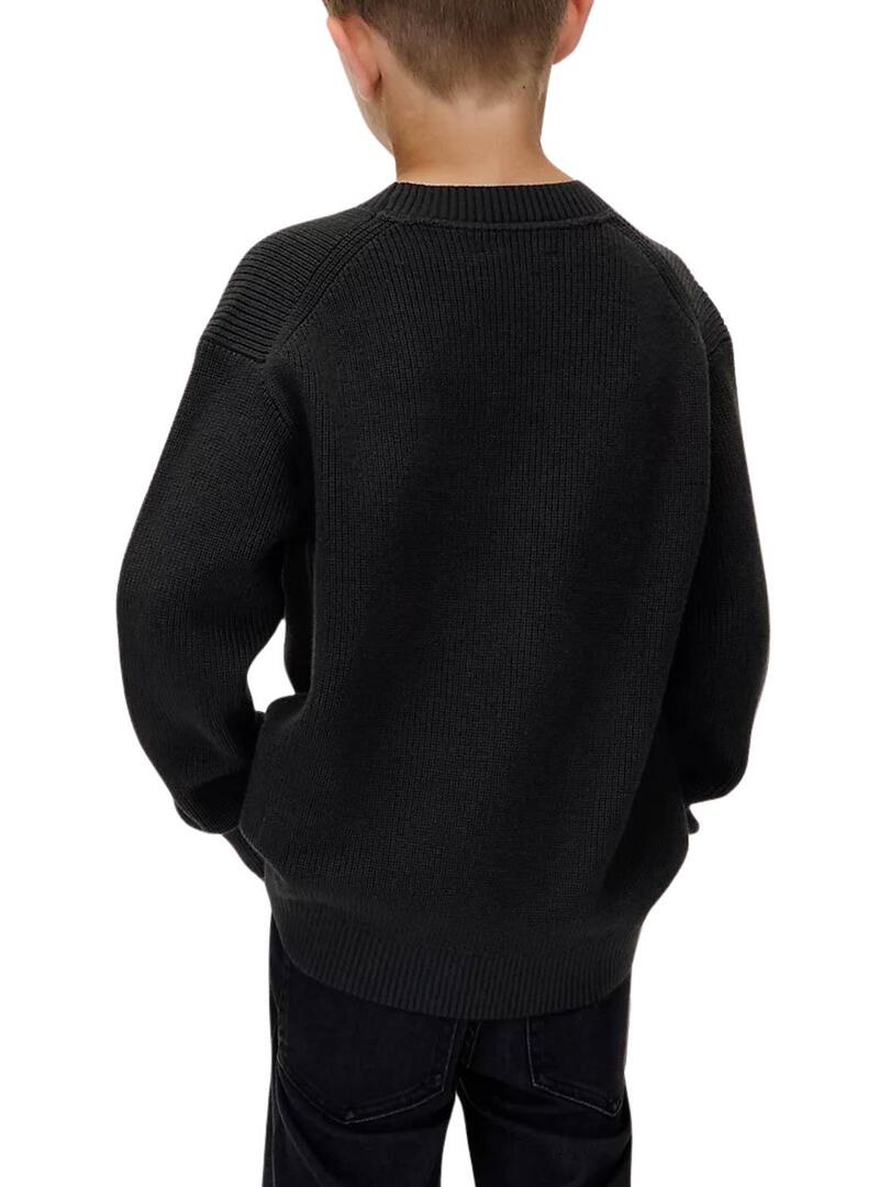 Maglia Calvin Klein Towelling Logo nera per bambino