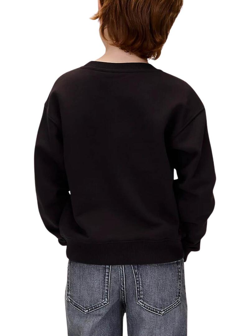 Felpa Calvin Klein con logo foto nero bambino