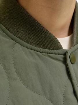 Giacca a vento imbottita verde per bambino Jack and Jones Hero.