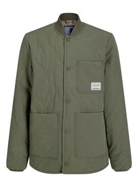 Giacca a vento imbottita verde per bambino Jack and Jones Hero.