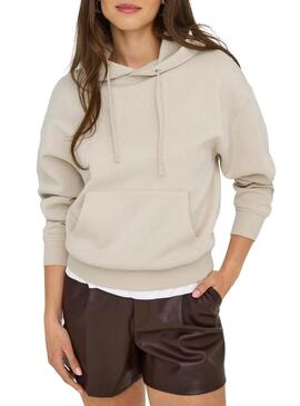 Felpa con cappuccio Only Best color beige per donna