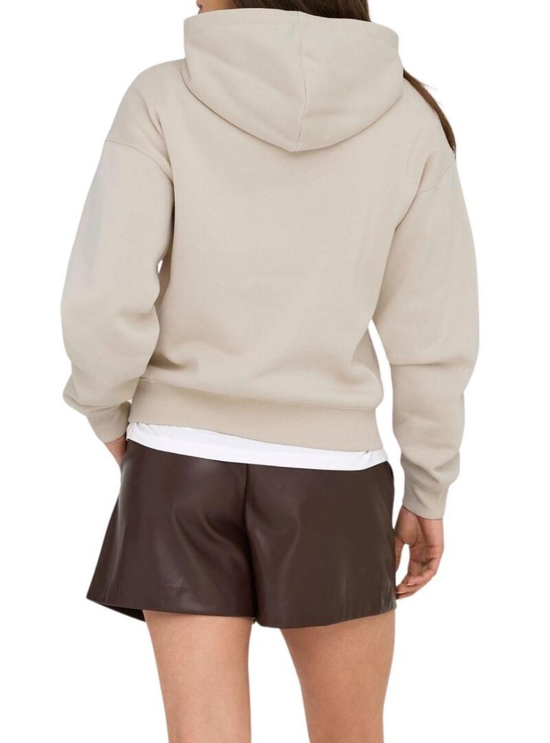 Felpa con cappuccio Only Best color beige per donna