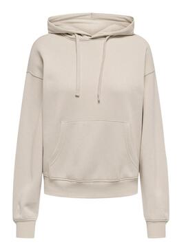 Felpa con cappuccio Only Best color beige per donna