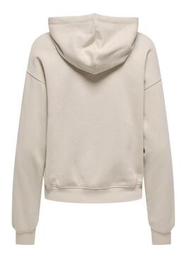 Felpa con cappuccio Only Best color beige per donna