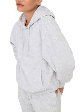 Felpa con cappuccio Only Best grigia per donna