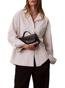 Borsa Calvin Klein Jeans con catena CK nera per donna