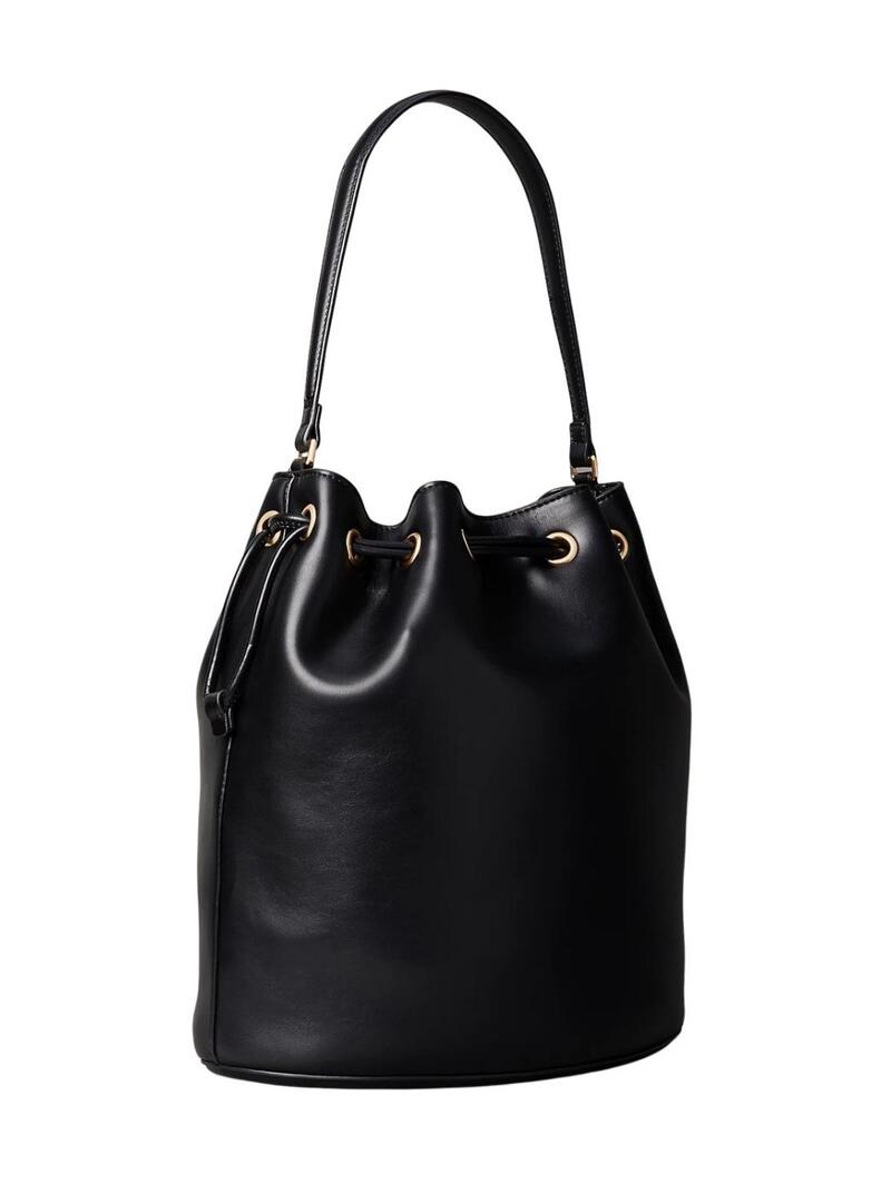 Borsa Calvin Klein Jeans Bucket monogram nera per donna