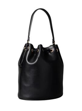 Borsa Calvin Klein Jeans Bucket monogram nera per donna