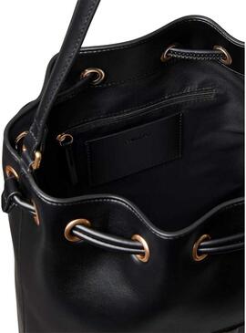 Borsa Calvin Klein Jeans Bucket monogram nera per donna