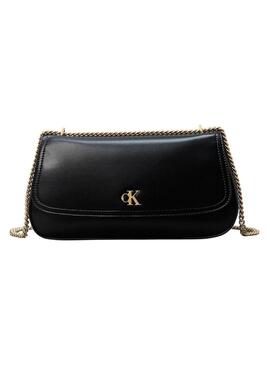 Borsa Calvin Klein Jeans con catena Ck Convertible nera per donna