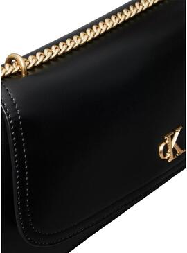 Borsa Calvin Klein Jeans con catena Ck Convertible nera per donna