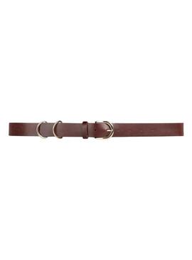 Cintura Pieces Janni in pelle marrone per donna.