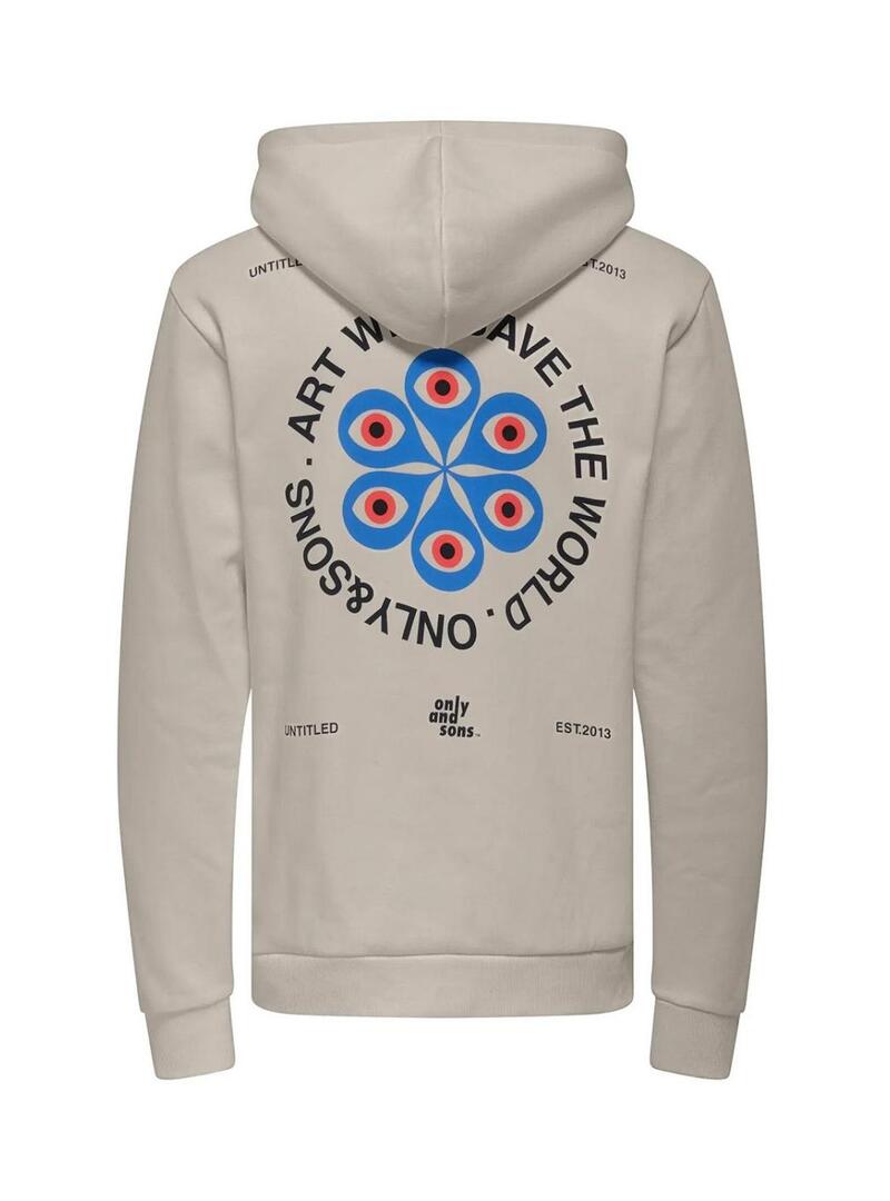 Felpa Only and Sons Ceres Claude color tostato per uomo