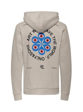 Felpa Only and Sons Ceres Claude color tostato per uomo