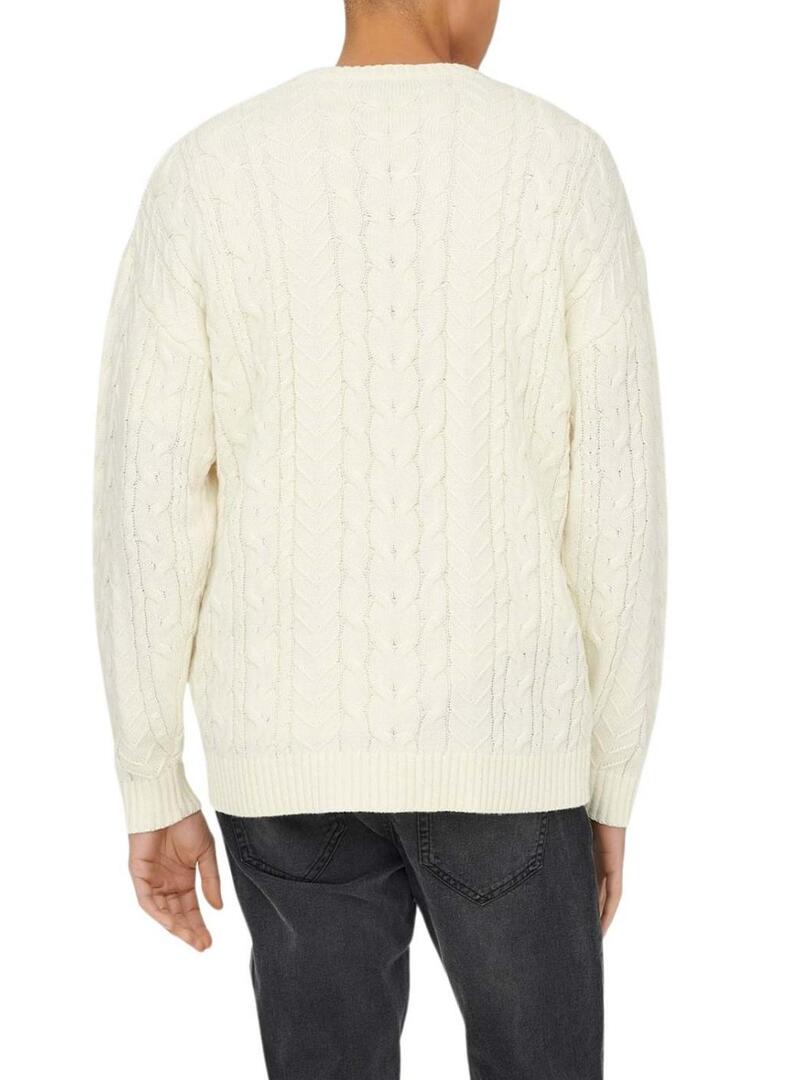 Maglia Only and Sons Mack beige per uomo
