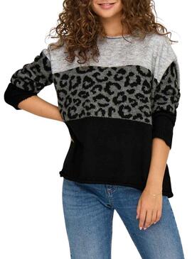 Maglia Only Jade stampa animale nera per donna