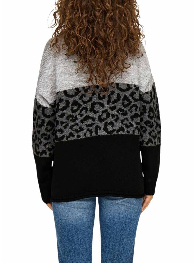Maglia Only Jade stampa animale nera per donna